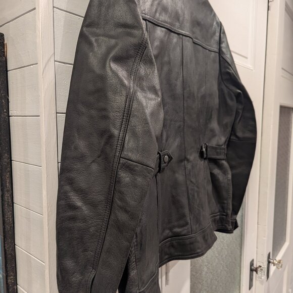 Eddie Bauer Women's Buffalo Leather Jacket Coat Lined Pockets - Picture 12 of 12